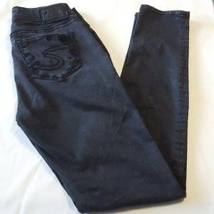 Silver Suki Black Wash Mid Rise Super Skinny Jeans